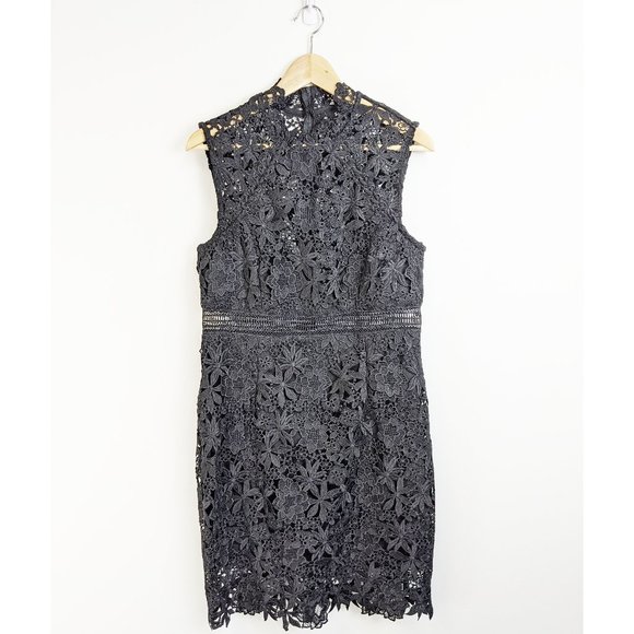 NEW Bardot Elise Lace Floral Cocktail Dress Black - Picture 3 of 7